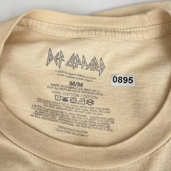 Def Leppard Hysteria Boxy Fit Crop Shortsleeve T-Shirt Graphic Tee Cream Women M - Picture 6 of 10